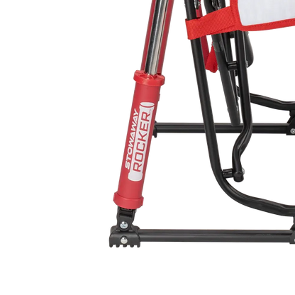 Spring-Action shocks on the Baseball Stowaway Rocker. 
