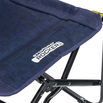 Infinity comfort edge on tailgater rich blue stowaway rocker.