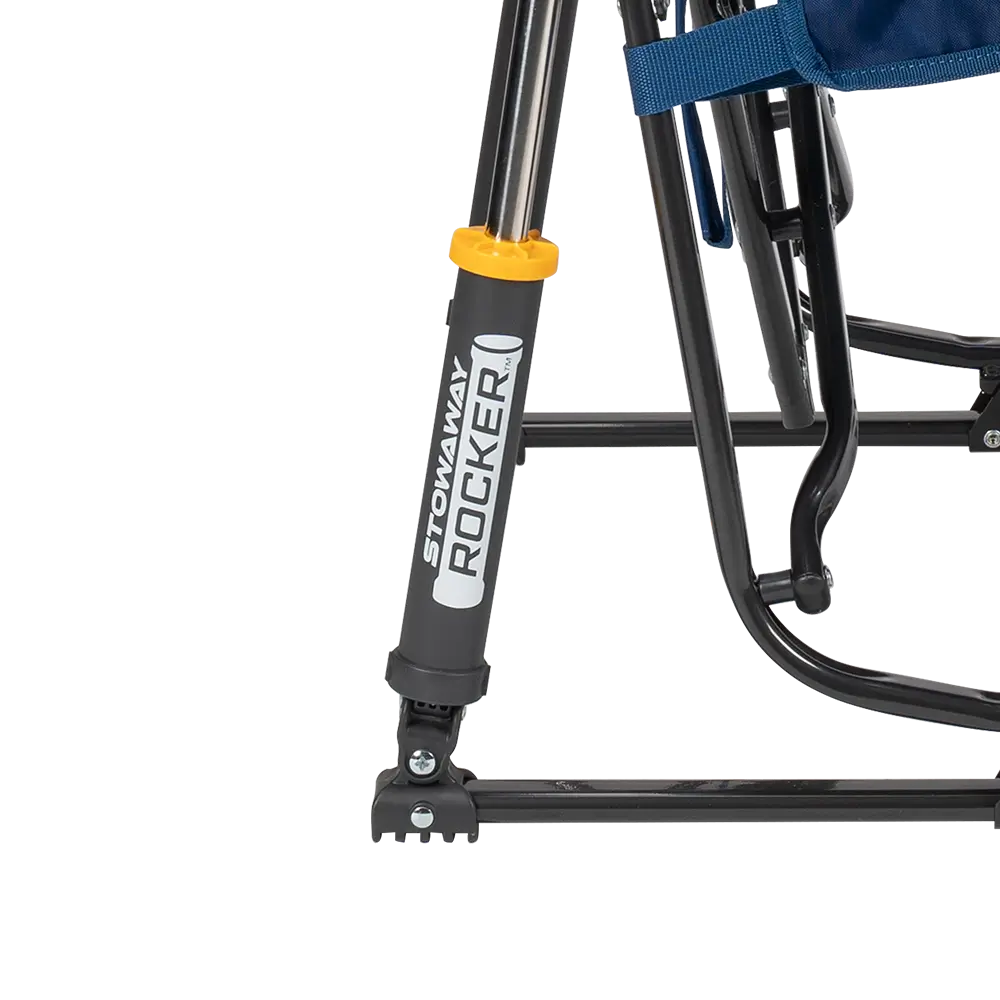 Spring-Action shocks on the Soft Navy Stowaway Rocker. 