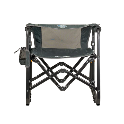 A backrest folded on the Hunter Topo Stowaway Rocker. 