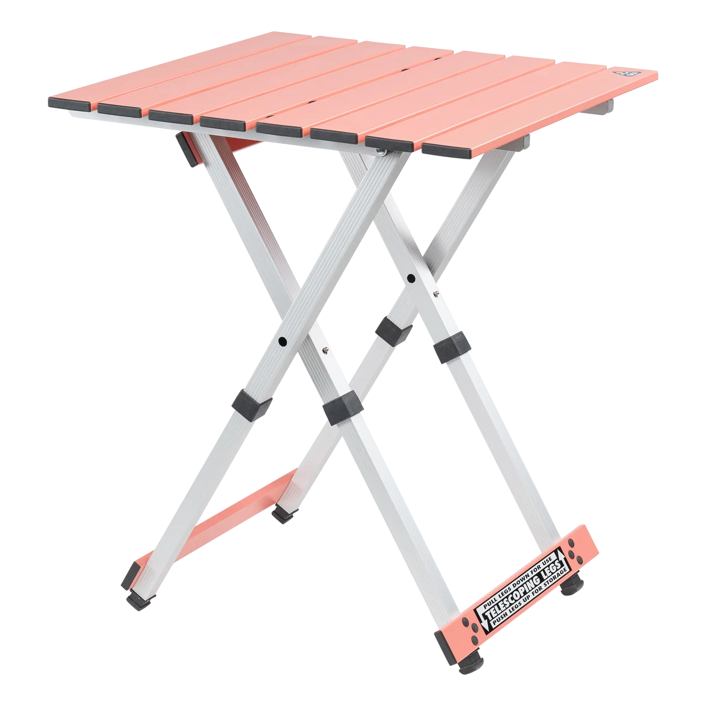 Compact Camp Table 20, Coral, Front Side Angle