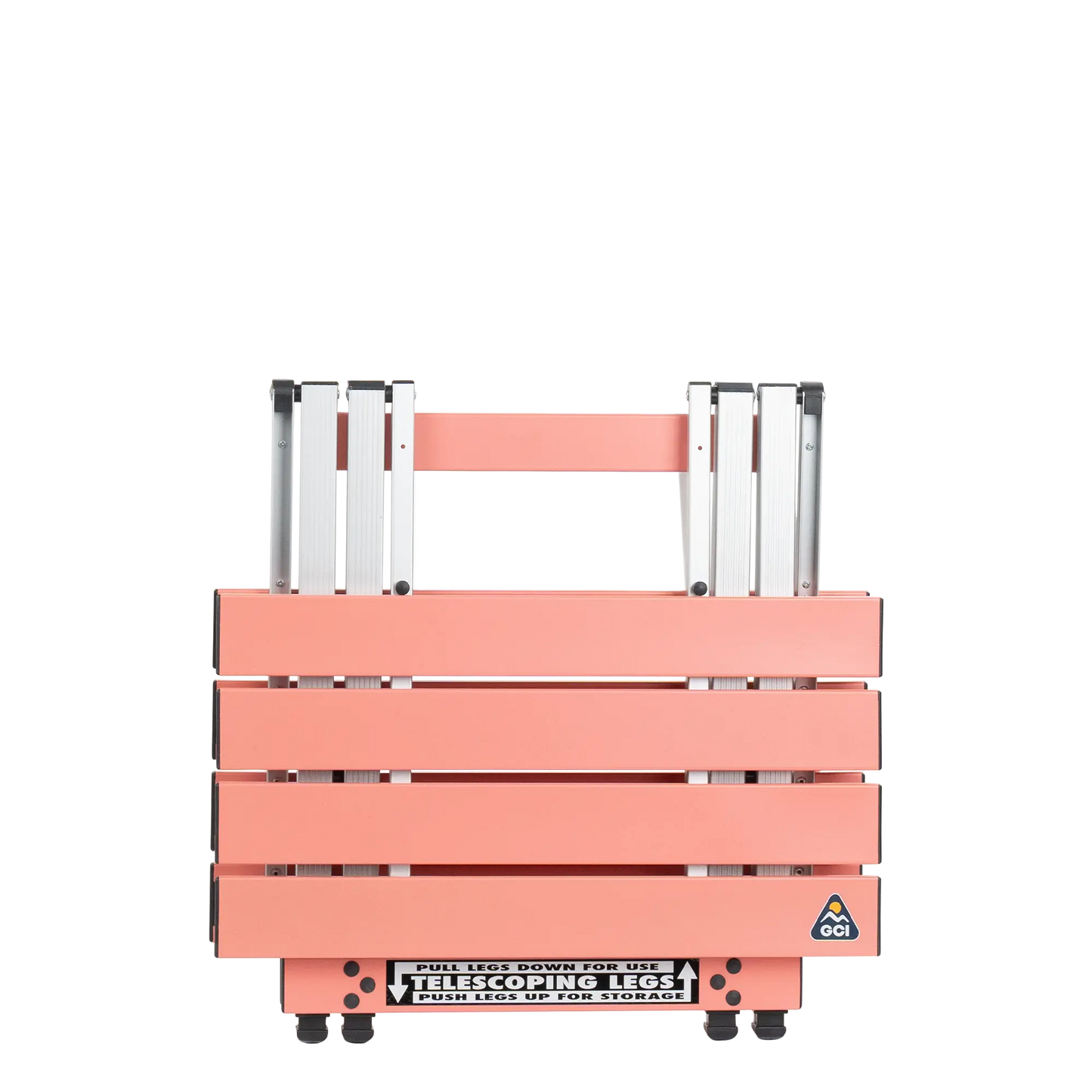 Compact Camp Table 20, Coral, Folded