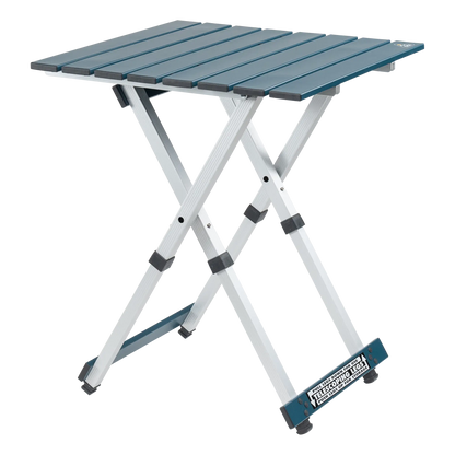 Compact Camp Table 20, Teal, Front Side Angle