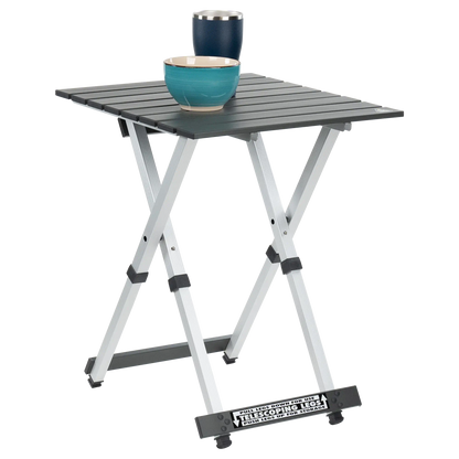 Compact Camp Table 20, Black Chrome, Props