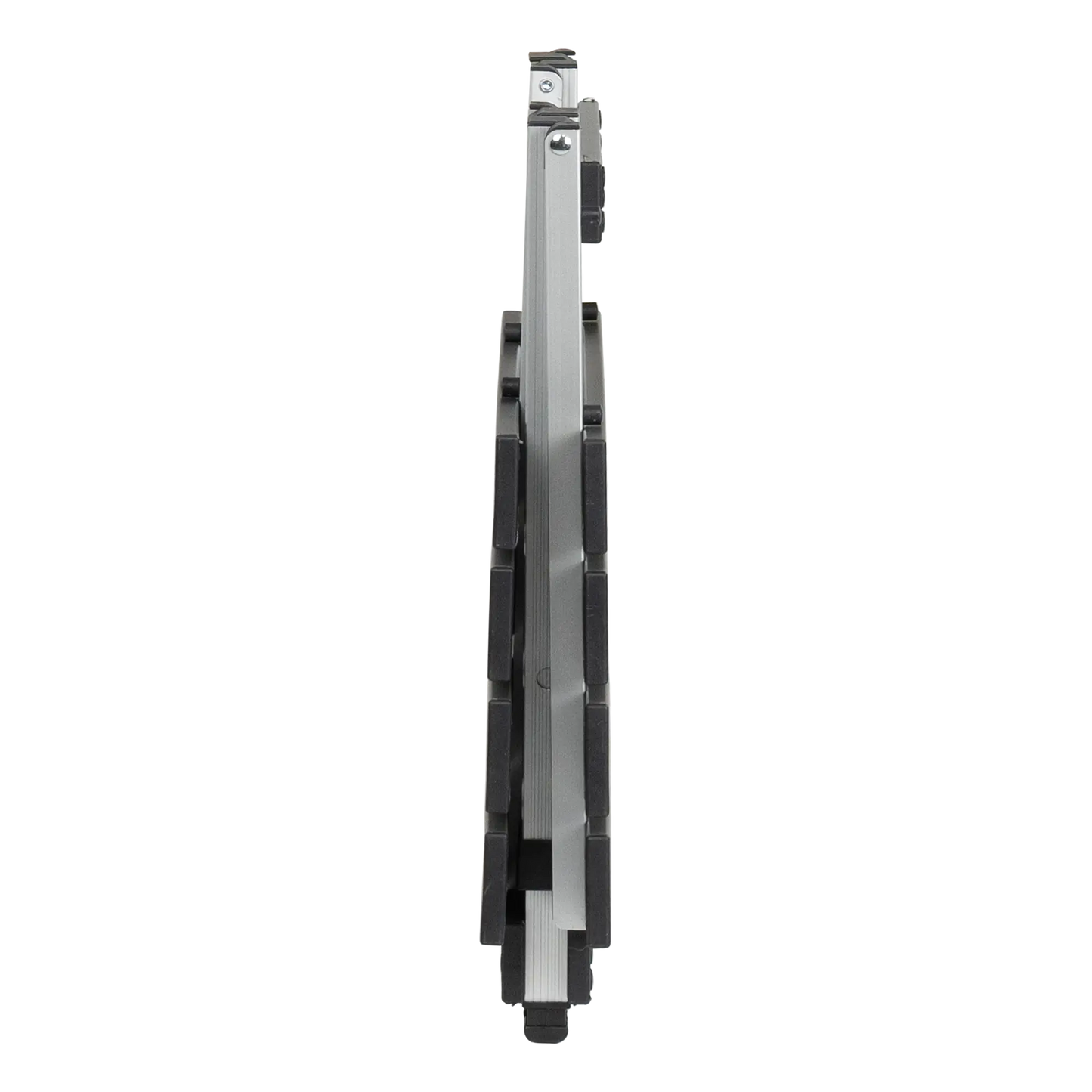 Compact Camp Table 20, Black Chrome, Side Angle Collapsed