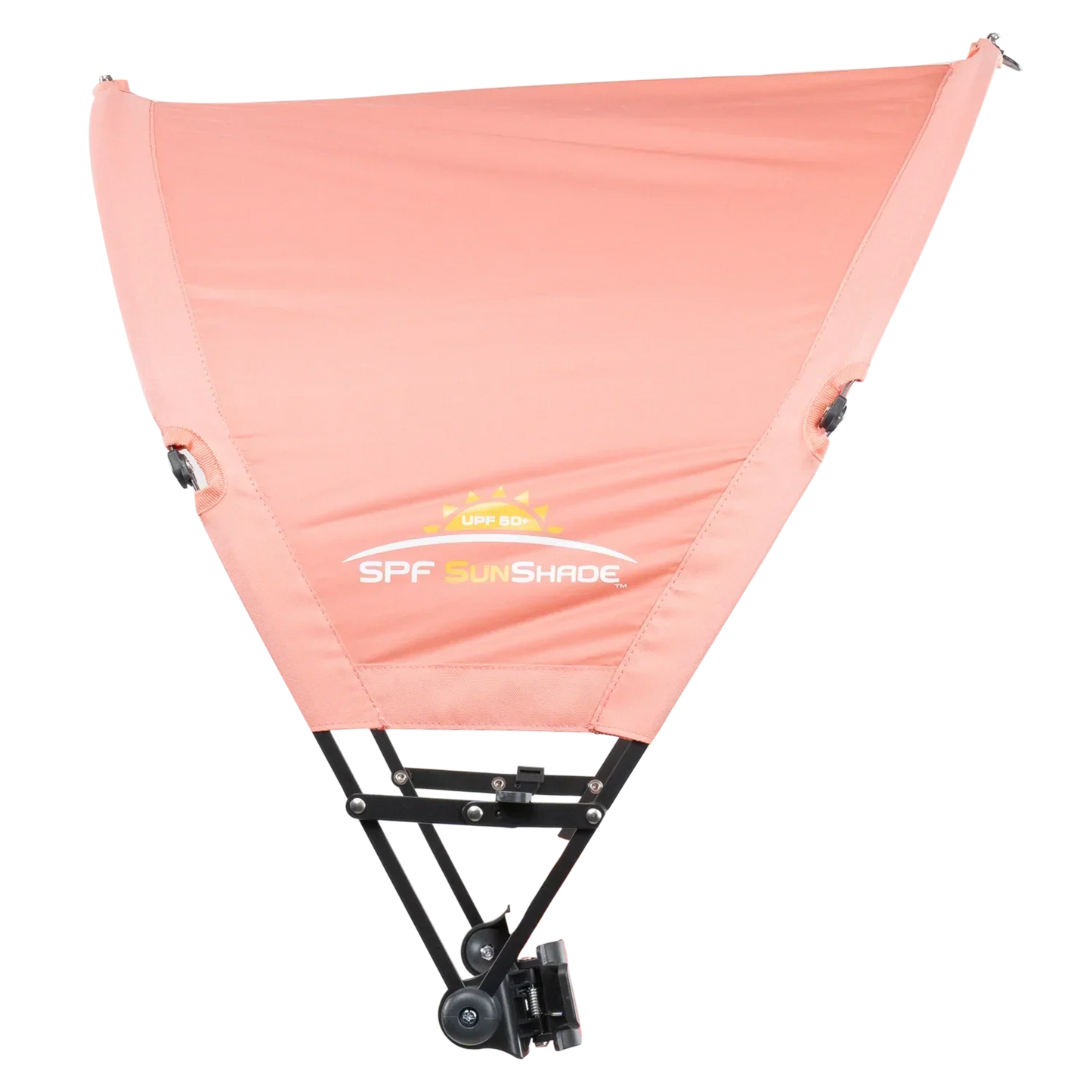Side angle of the coral Sunshade Accessory. 