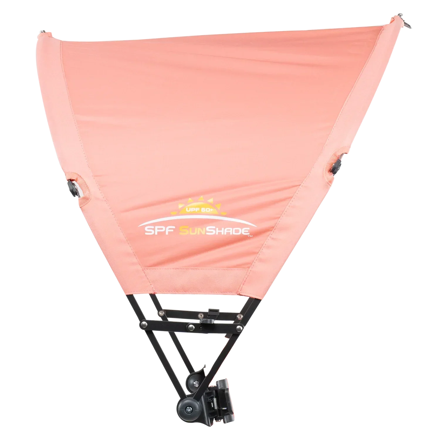 Side angle of the coral Sunshade Accessory. 