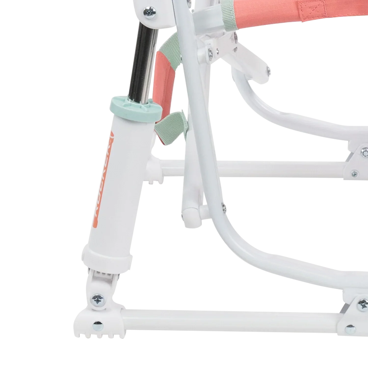 Grab & Go Rocker, Coral, Shock Side Angle