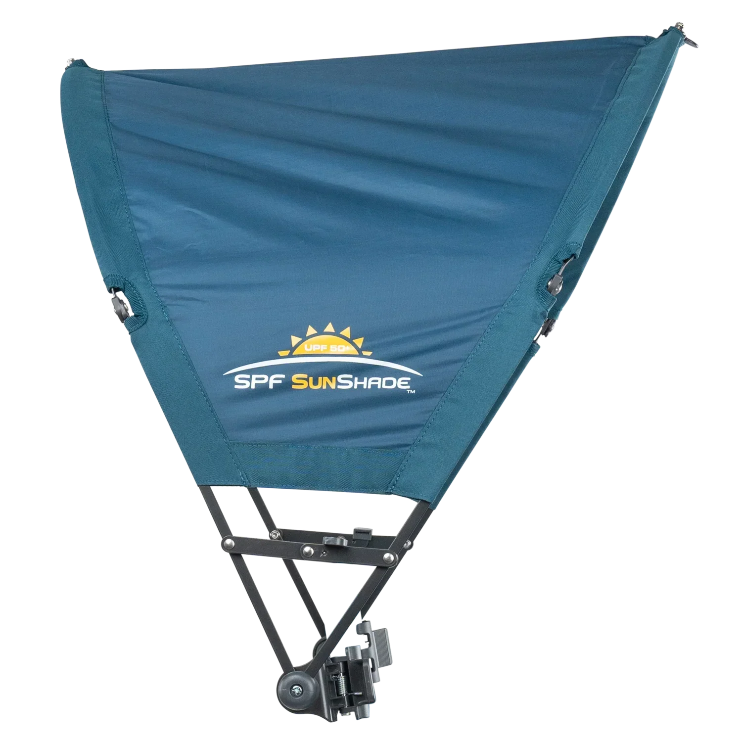 Side angle of the teal Sunshade Accessory.