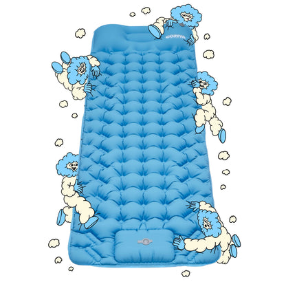 Matelas gonflable Coziya® Bleu Azur - 3 positions plage camping trekking